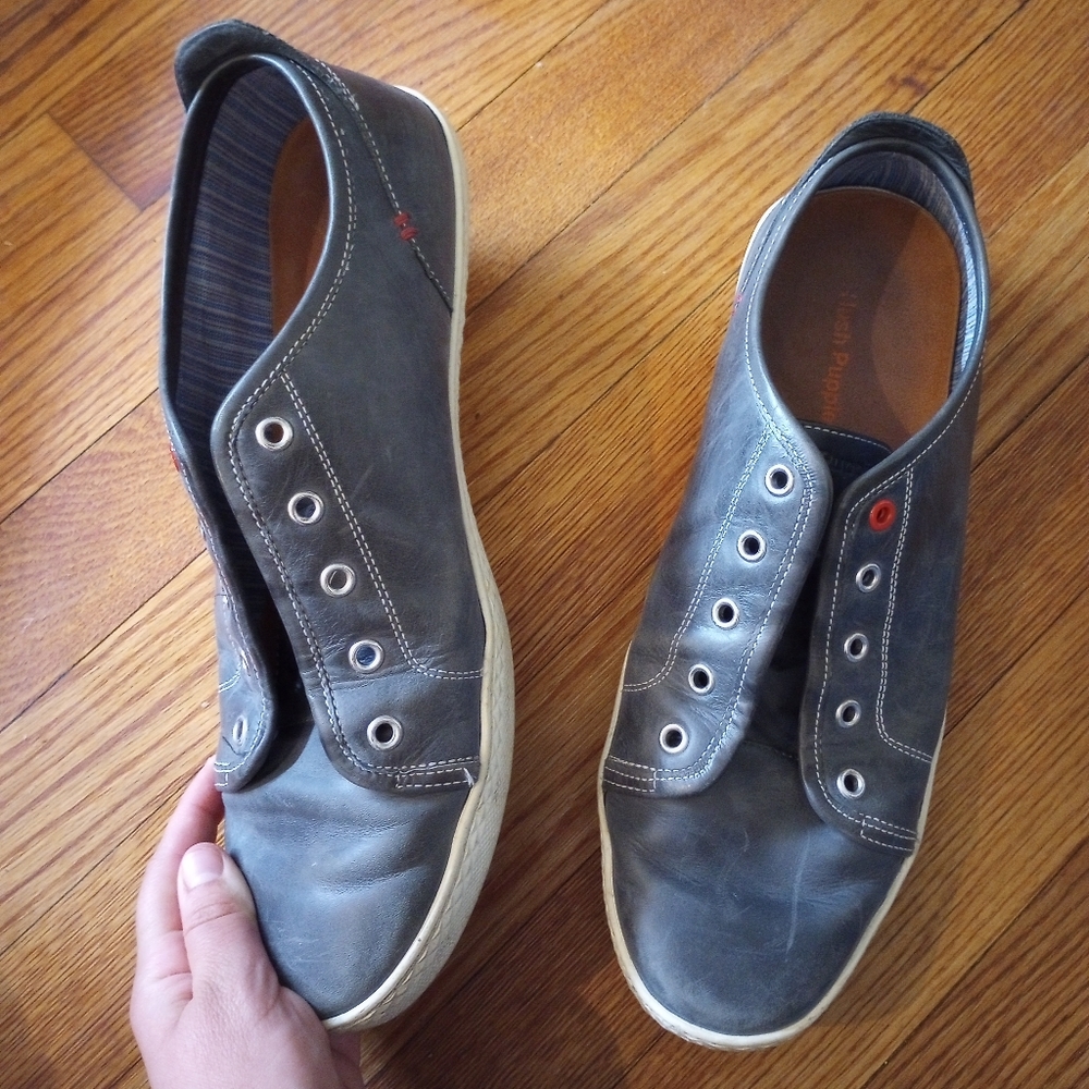 HushPuppies Leather Shoe | Slate Blue (Greyish), Lace Ups, Sneakers, Tennis Soes